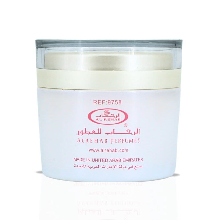 Soft moisturizing body cream by Al Rehab in a 70g jar, creamy texture, ideal for nourishing and hydrating skin.