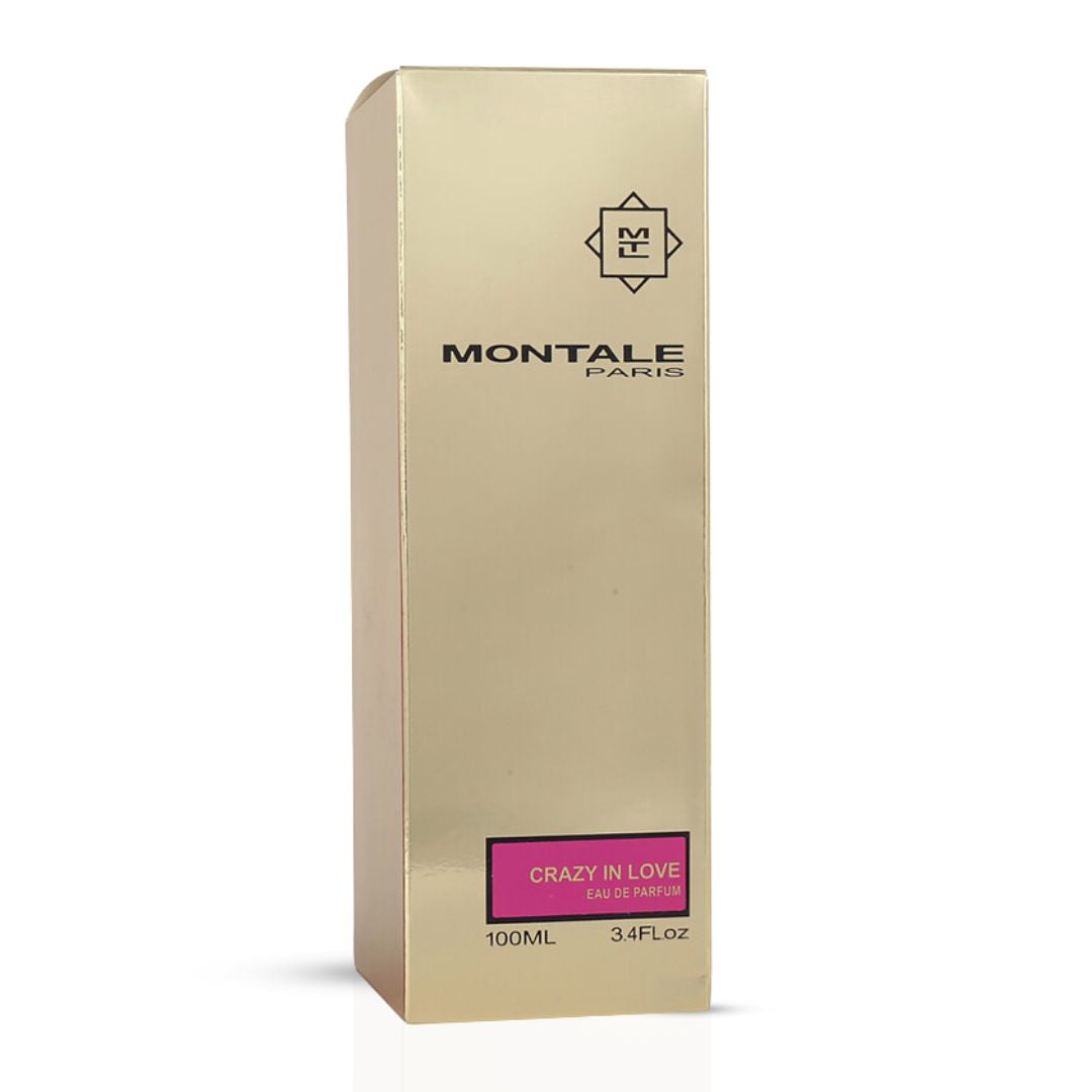 Montale Crazy In Love Eau de Parfum spray 100ml bottle with elegant packaging and floral fragrance details.