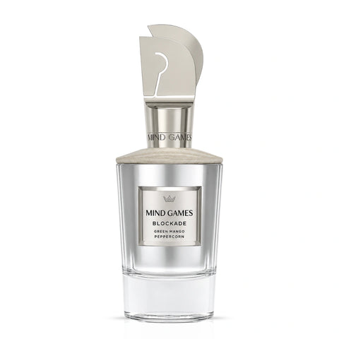Mind Games Blockade Extrait de Parfum 100ml EDP bottle with sleek black packaging and minimalist design.