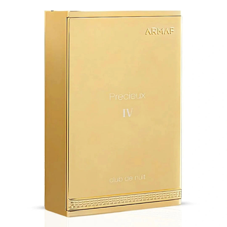 Armaf Club de Nuit Précieux IV Extrait de Parfum 55ml bottle, elegant glass container for EDP perfume.