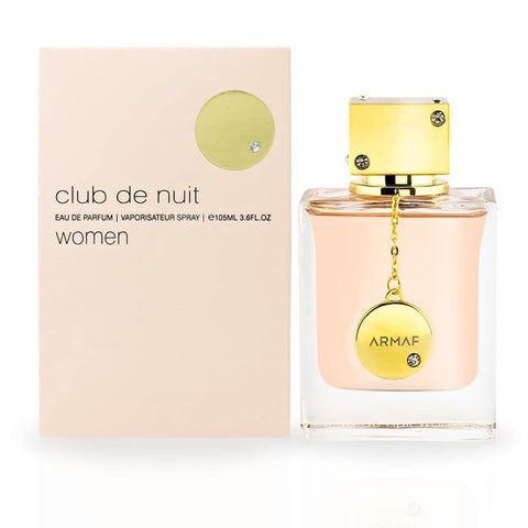 Three bottles of Armaf Club De Nuit Women Eau de Parfum Spray in a value pack, each 105ml, with elegant perfume bottles.