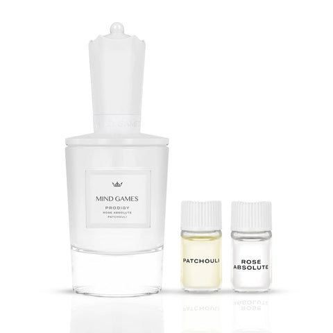Prodigy Extrait de Parfum by Mind Games, 100ml EDP bottle with elegant packaging, showcasing the luxurious fragrance container.