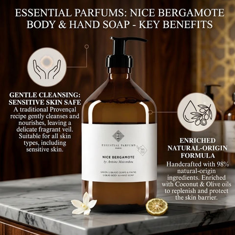 Nice Bergamote by Antoine Maisondieu Body & Hand Soap 500ml (16.09 oz) by Essential Parfums