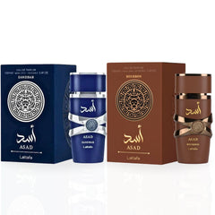 Asad Zanzibar & Asad Bourbon EDP Sprays 100ML (3.4 OZ) By Lattafa | A Bold, Spicy & Warm Bundle For The Adventurous Spirit. (ULTIMATE BUNDLE) - Intense Oud