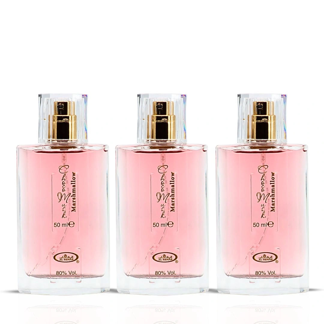 Choco Musk Marshmallow Eau De Parfum Spray 50ml (1.65 oz) by Al Rehab (Pack of 3) - Intense Oud