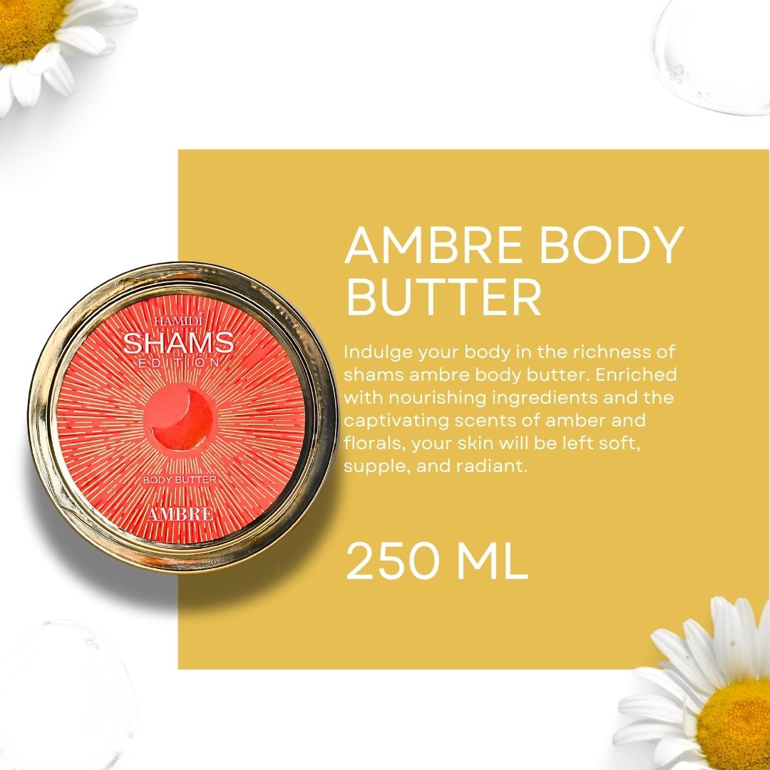 Hamidi Shams Edition Ambre Body Butter 250ML (8.5 OZ) By Hamidi | Ultra Moisturizing, Skin-Nourishing, Aromatic Fragrance. - Intense Oud