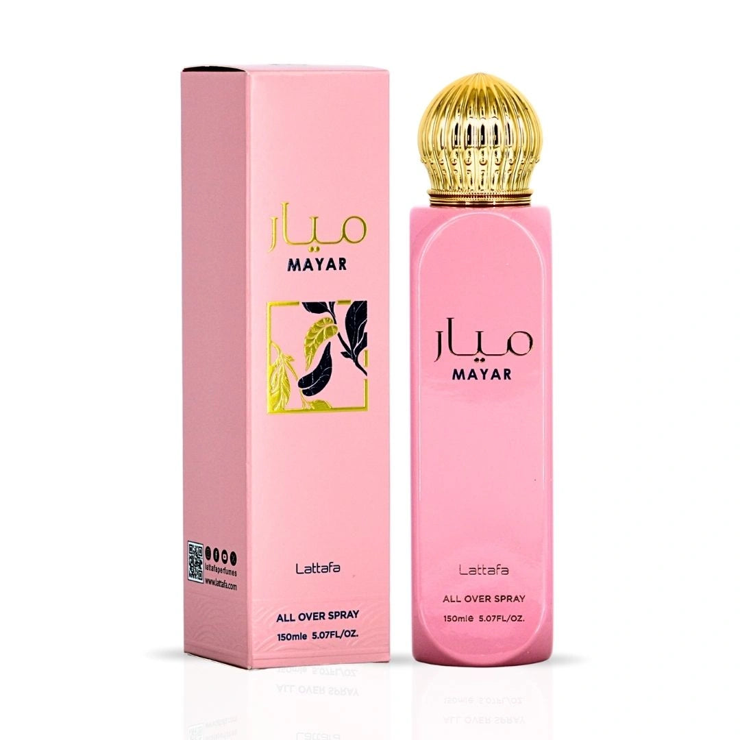 Mayar All Over Spray 150ml (5.07 oz) by Lattafa | Fruity Enough to Flirt, Floral Enough to Enchant - Intense Oud