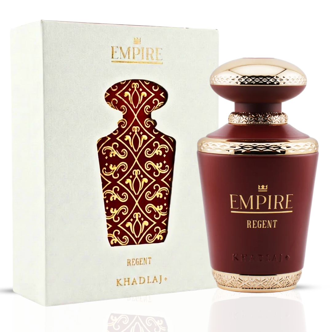 Khadlaj Empire Empress and Regent Eau de Parfum Spray 100ml bundle, featuring elegant perfume bottles with intricate designs.