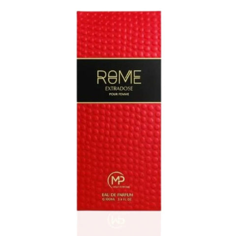 Rome Extradose Pour Femme Eau De Parfum spray by Mast Perfume, 100ml, with a sleek glass bottle and elegant fragrance design.