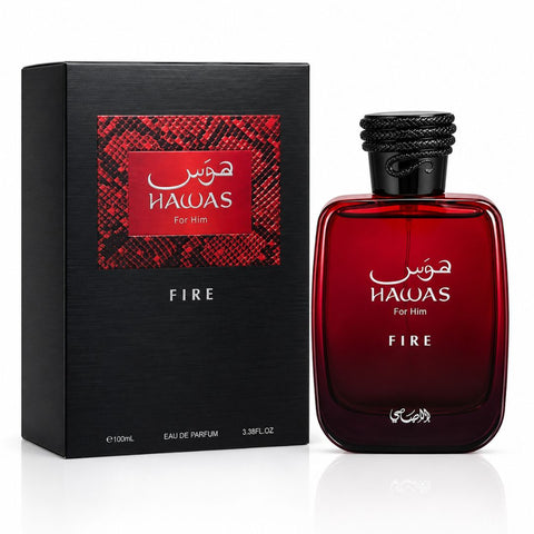Hawas Fire by Rasasi & Freeze in Flames by Riiffs Eau de Parfum Sprays 100ml (3.4 oz) (Bundle)