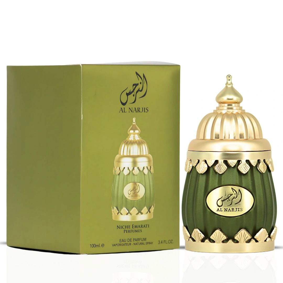 Niche Emarati Al Narjis & Queen of Arabia by Lattafa, Renee Carmine by Maison Alhambra - Eau de Parfum Sprays 100ml | Citrusy, Sweet, Floral & Fruity (Golden Bundle) - Intense Oud