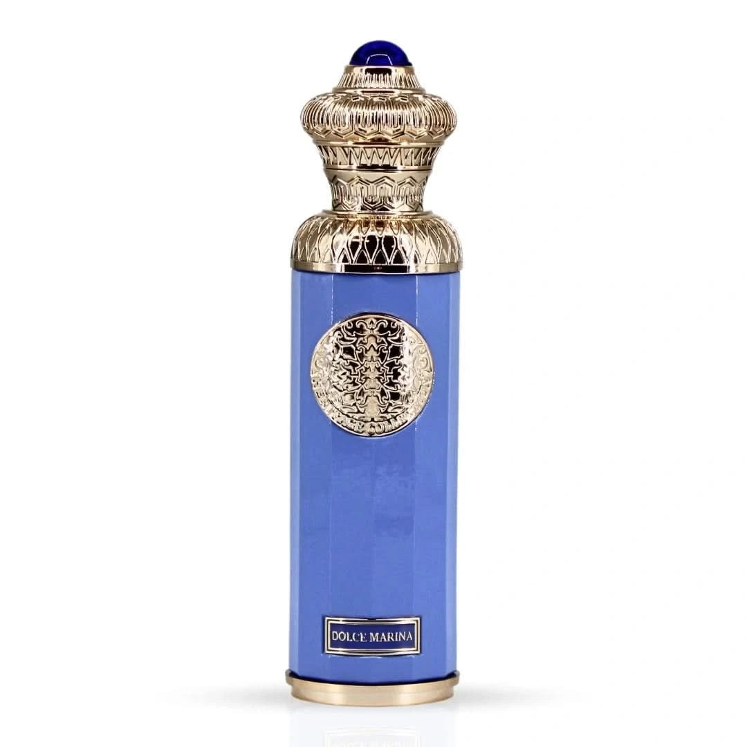 Surrati Dolce Marina Eau de Parfum spray 140ml bottle with velvet pouch, showcasing the elegant fragrance design.