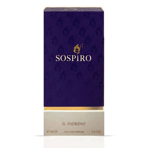 Sospiro IL Padrino Eau De Parfum Spray 100ml bottle with elegant packaging, showcasing the luxurious fragrance design.
