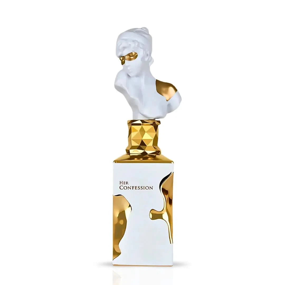 Lattafa Her Confession Eau De Parfum spray 100ml bottle with elegant packaging and floral design.