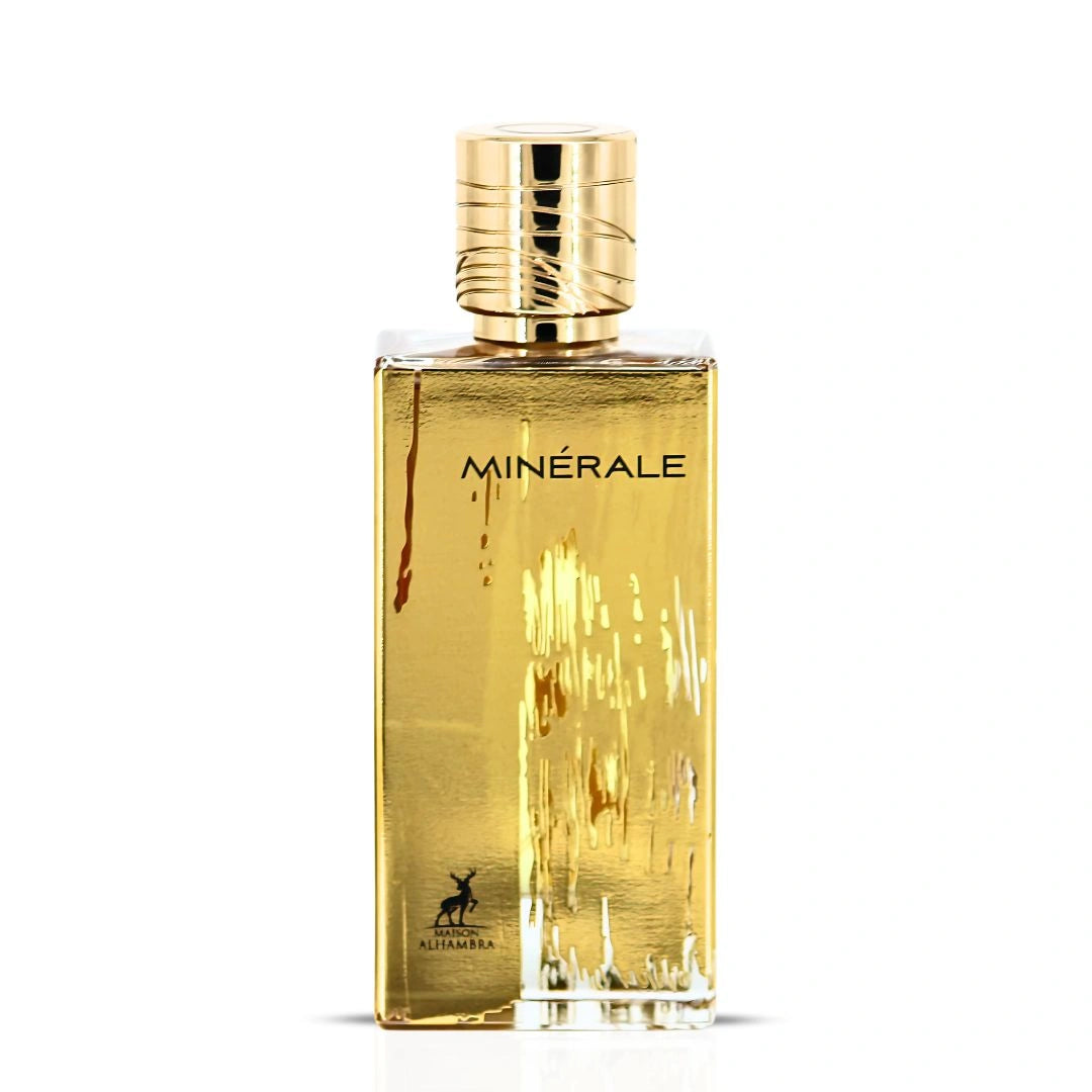 Minerale Gold Eau de Parfum Spray 100ml (3.4 oz) by Maison Alhambra | Smoky Patchouli, Osmanthus Silk, Suede-Kissed Woods - Intense Oud