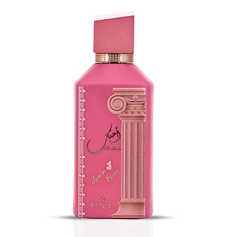 Ahubbak Love In Paris Eau De Parfum Spray 100ML (3.4 OZ) By Ard Al Zaafaran | A Delightful Fusion Of Tangy Fruits & Florals, Crowned With A Sweet Marshmallow Touch & Vanilla. - Intense Oud