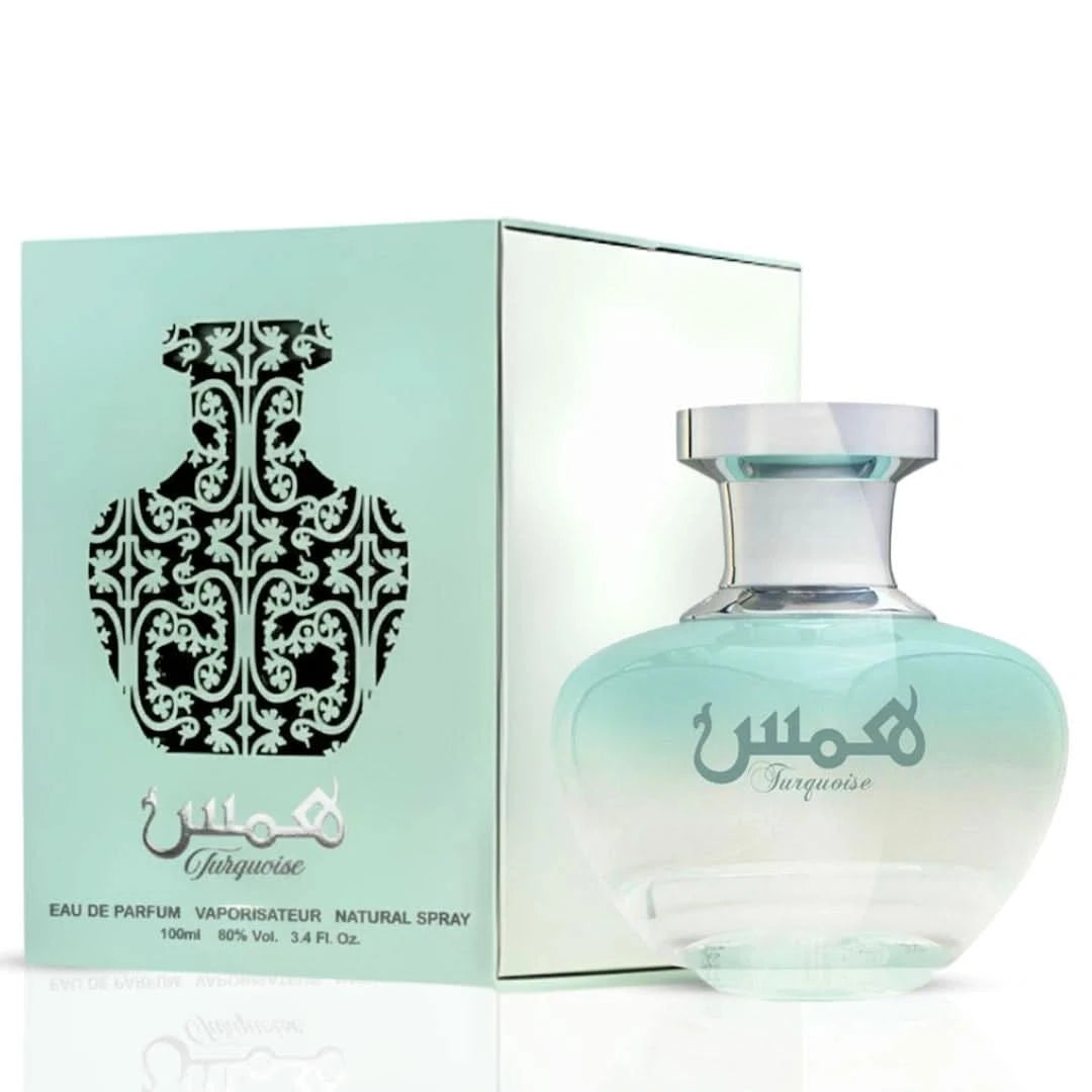 Hams Turquoise Eau de Parfum spray by Oud Elite, 100ml, with turquoise bottle and elegant design.