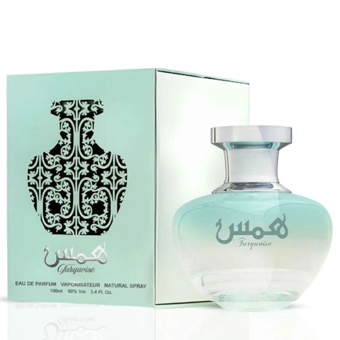 Hams Turquoise Eau de Parfum spray by Oud Elite, 100ml, with turquoise bottle and elegant design.