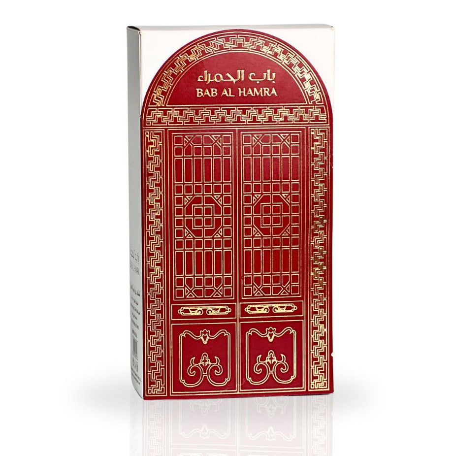Ard Al Zaafaran Bab Al Hamra EDP spray 100ML bottle with elegant packaging, showcasing a vibrant, timeless fragrance.