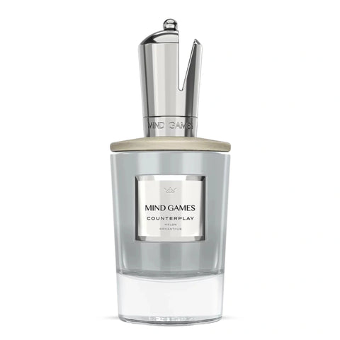 Counterplay Extrait de Parfum 100ml by Mind Games EDP bottle with elegant black cap and minimalist label.