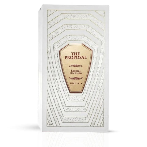 Khadlaj The Proposal Special Occasion Eau de Parfum spray 100ml, elegant bottle with floral and woody fragrance notes.