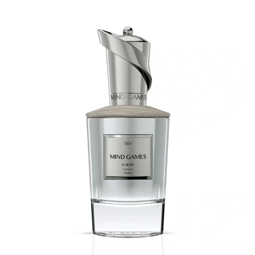 Vieri Extrait de Parfum 100ml by Mind Games, elegant perfume bottle with a sleek design, showcasing the EDP extrait de parfum.