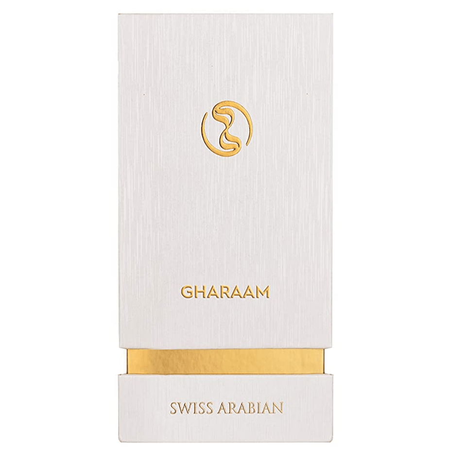 Swiss Arabian Gharaam Waaw Series EDP 50ml bottle with elegant packaging and fragrance details on the label.