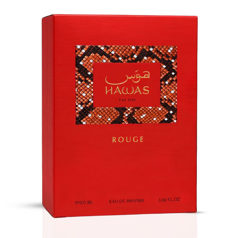 Hawas Rouge Eau de Parfum Spray 100ml (3.4 oz) by Rasasi