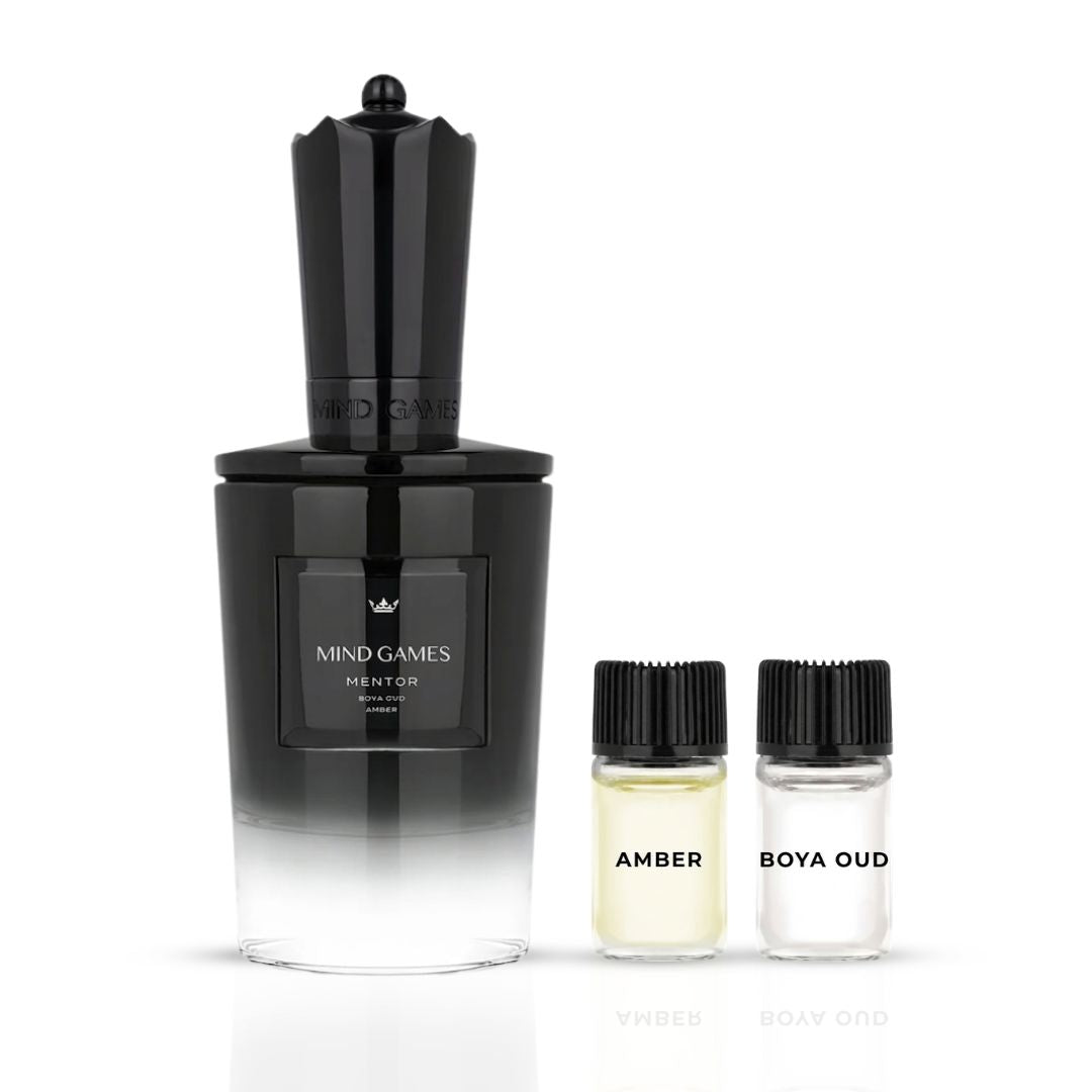 Mentor Extrait de Parfum 100ml by Mind Games, elegant EDP bottle with a sleek design and minimalist label.
