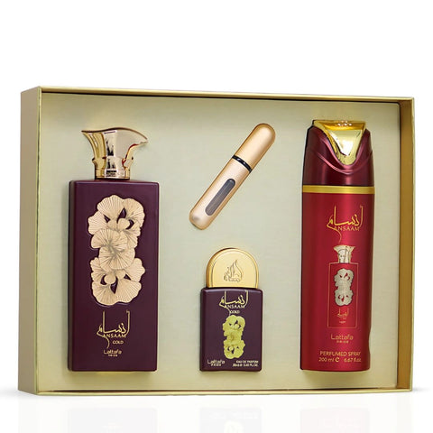 Ansaam Gold 3-Piece Perfume Gift Set by Lattafa Pride (Gift Set) - Intense Oud