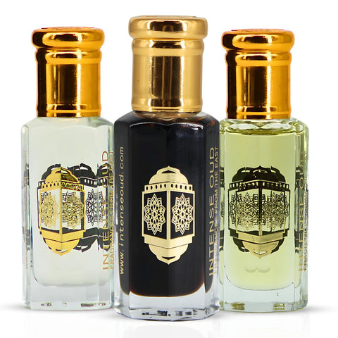 Aphrodisiac, Vanilla Rose & Vanilla Musk Perfume Oils 12ML (0.40 OZ) With Black Gift Box By Intense Oud | A Luxurious Vanilla Trio With Floral, Sweet & Creamy Notes For A Captivating Scent. (Value Pack) - Intense Oud
