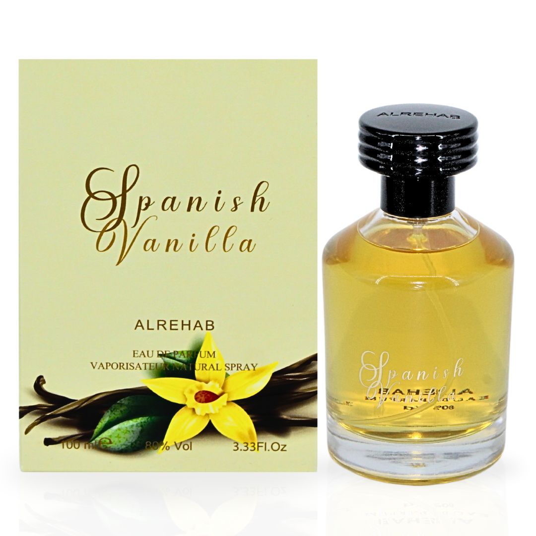 Spanish Vanilla EDP Spray 100ML (3.4 OZ) & Spanish Vanilla Perfume Oil CPO 6ML (0.2 OZ) By Al Rehab | A Luxurious Soft, Sweet Vanilla Fragrance. (DELUXE BUNDLE) - Intense Oud