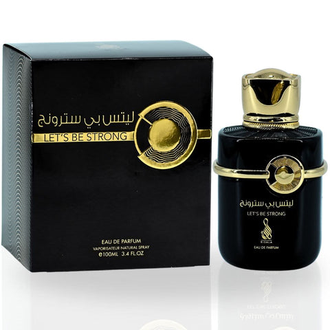 Risala Let's Be Strong Eau de Parfum spray 100ml bottle with sleek design and elegant packaging.
