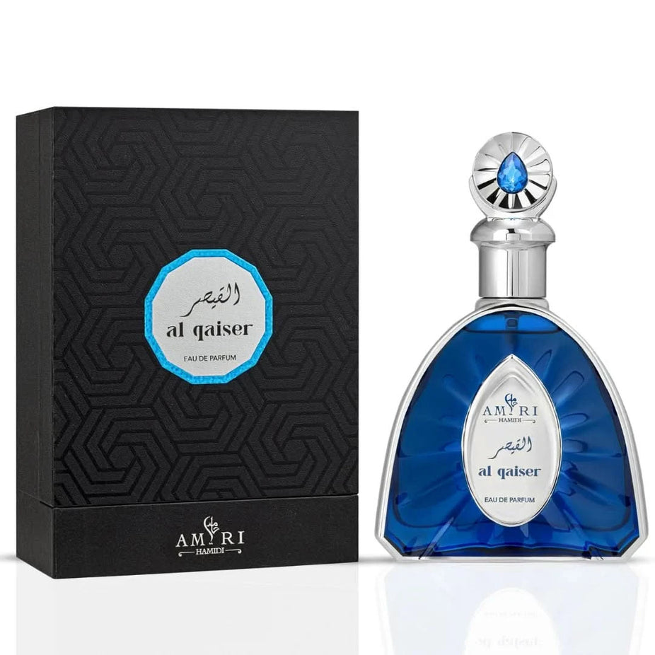Hamidi Al Qaiser Amiri and Ghalya Amiri Eau de Parfum sprays in a bundle, 100ml bottles with elegant packaging.