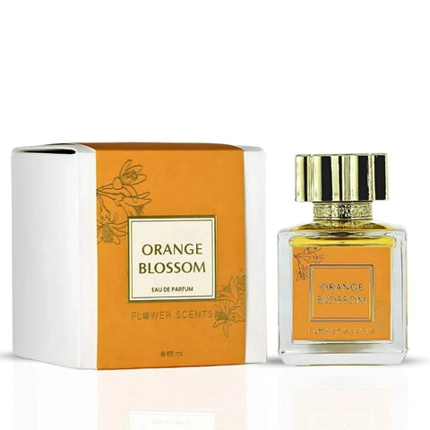 Bundle of Flower Scents Orange Blossom & Mimosa Glow Eau de Parfum sprays in 65ml bottles, featuring floral and citrus notes.