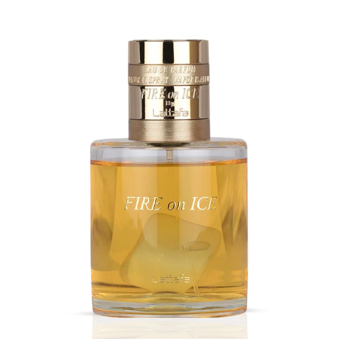 AUCTION Fire On Ice Eau de Parfum Spray 110ml (3.71 oz) by Lattafa (Velvet Pouch)