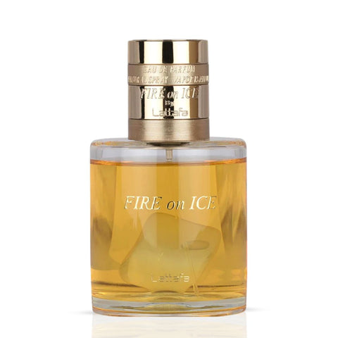 AUCTION Fire On Ice Eau de Parfum Spray 110ml (3.71 oz) by Lattafa (Velvet Pouch)