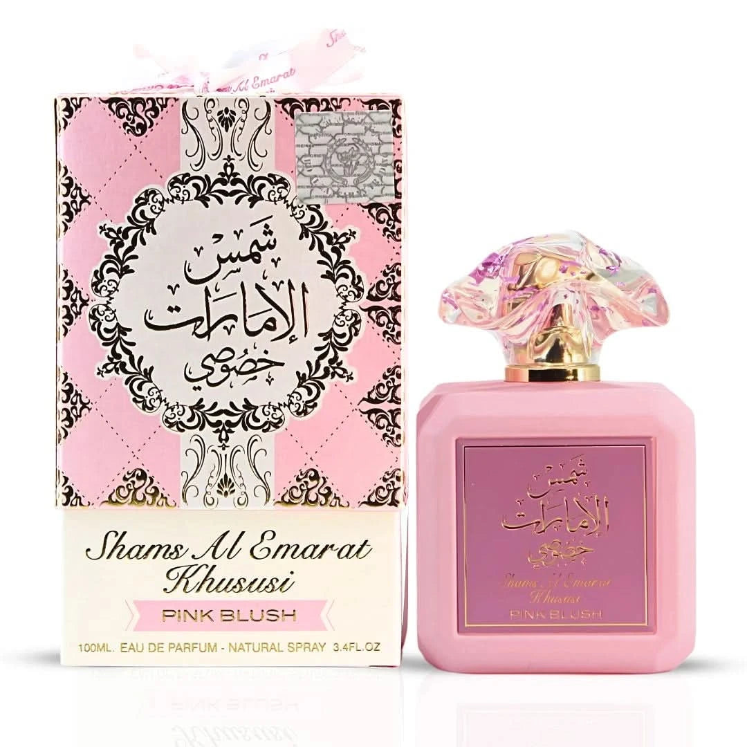 Bundle of Lattafa Eau de Parfum sprays including Pink Blush & Forever Silver by Ard Al Zaafaran and Niche Emarati Taraf, 100ml each.