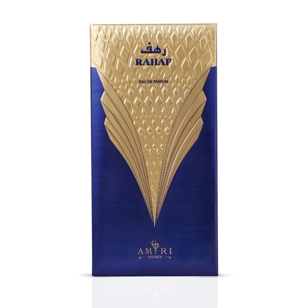 Amiri Rahaf Eau de Parfum Spray by Hamidi, 100ml bottle with elegant design, showcasing the luxurious fragrance.