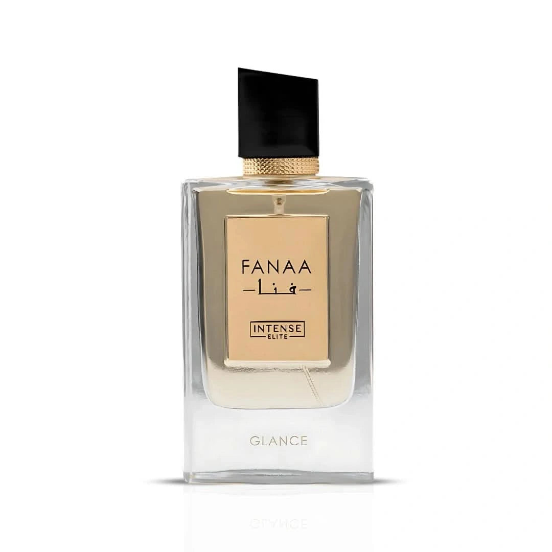 Intense Elite Fanaa Glance for Women Eau De Parfum spray bottle with velvet pouch, 100ml, elegant packaging and floral accents