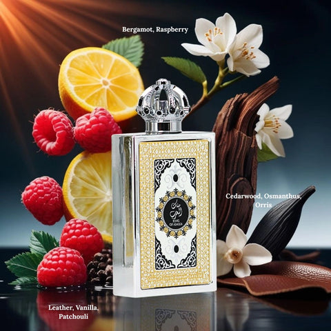 King of Arabia Eau De Parfum Spray 100ml (3.4 oz) by Lattafa Pride | Crown Yourself in Citrus, Leather & Vanilla - Intense Oud