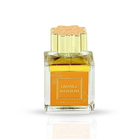 Flower Scents Orange Blossom Eau de Parfum spray bottle with velvet pouch, 65ml, showcasing the elegant packaging.