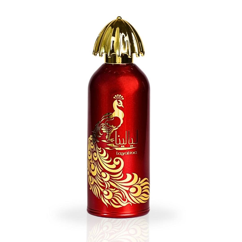 Layalina EDP spray by Ard Al Zaafaran, 100ml, featuring a luxurious floral and oriental fragrance in an elegant perfume bottle.