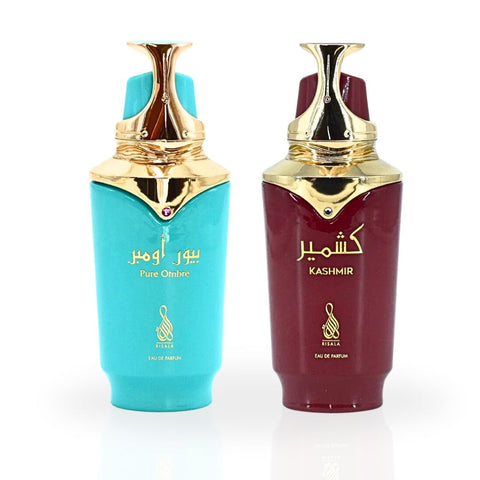 Pure Ombré & Kashmir EDP Sprays 100ML (3.4 OZ) By RISALA | Long Lasting, Captivating & Aromatic Fragrances. (BUNDLE) - Intense Oud