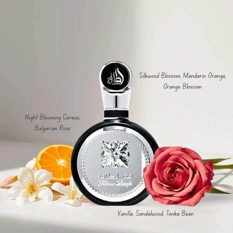 Bundle of Fakhar Men, Fakhar Women, Fakhar Gold Extrait, and Fakhar Platin Eau de Parfum sprays by Lattafa, 100ml each.