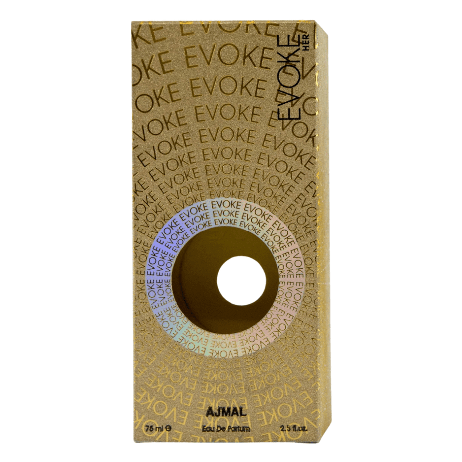 Evoke for Women Ajmal Eau De Parfum 75ml bottle with elegant floral and fruity fragrance design.