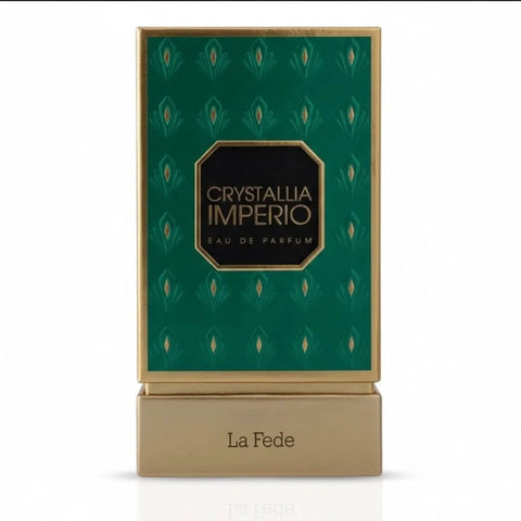 Khadlaj La Fede Crystallia Imperio Eau de Parfum spray 100ml bottle with elegant packaging, showcasing the luxurious fragrance.