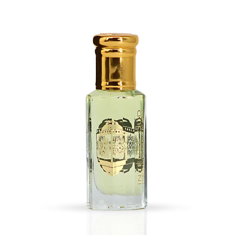 Intense Oud Emperor Perfume Oil 12ml in a black gift box, featuring a clear glass bottle with a black cap and elegant packaging.
