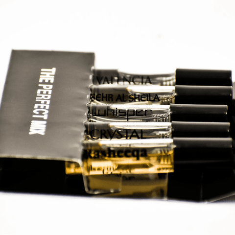 5 SA Sample-Sehr Al Sheila, Whisper, Rasheeqa, Crystal Rose, Valencia - Intense oud
