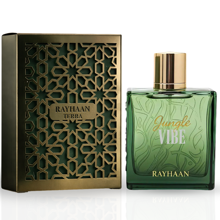 Rayhaan Tropical and Jungle Vibe Eau de Parfum Spray bundle, 100ml bottles with vibrant jungle-inspired packaging.
